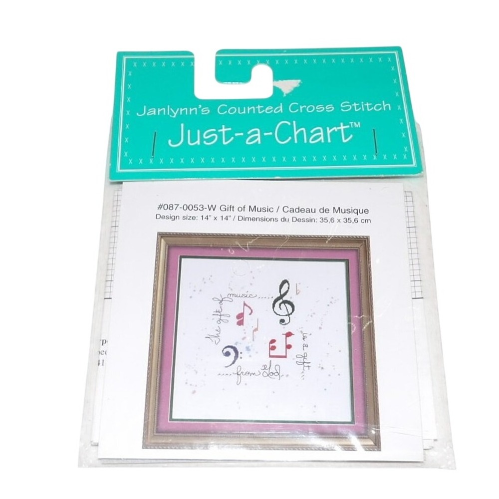 Janlynn Gift of Music Counted Cross Stitch Pattern Chart 087-0053-W Vintage 2004